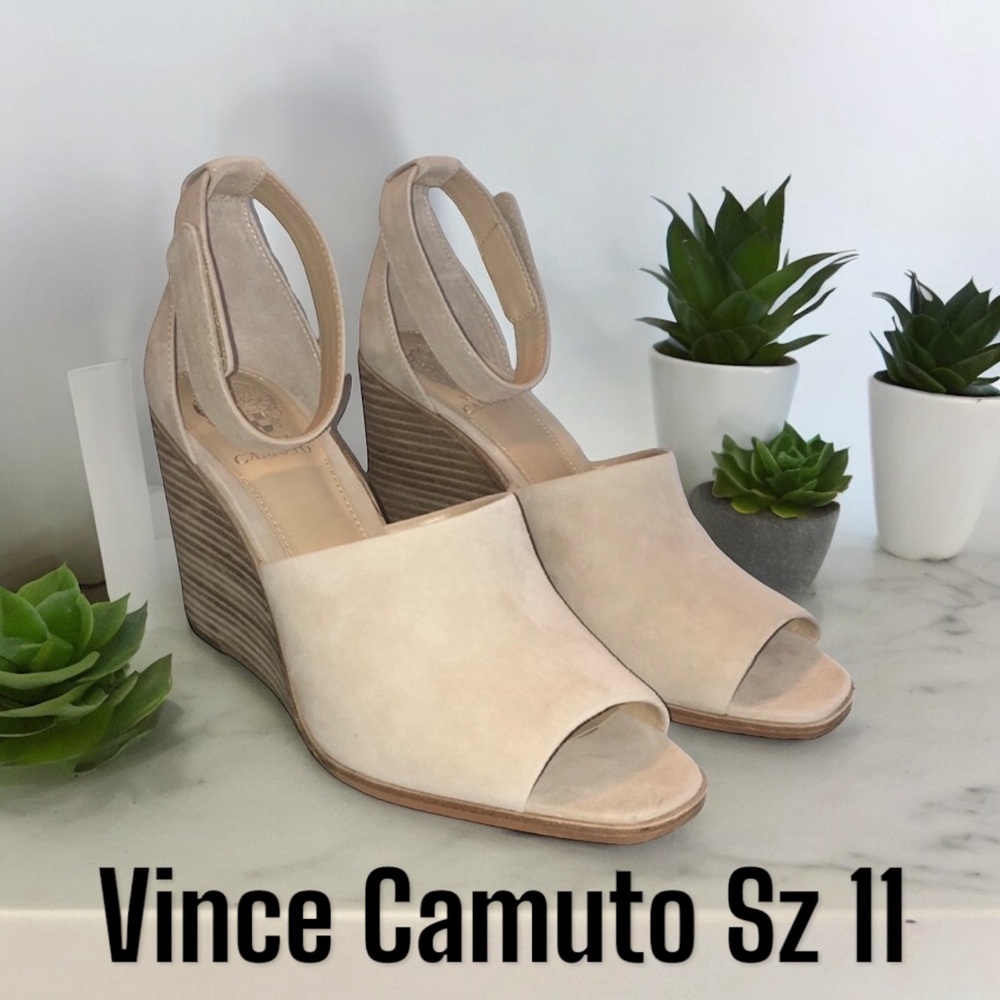 Vince Camuto Suede Wedge Sandal Size 11 NWT